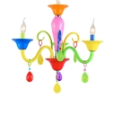 Art Deco Chandelier Kid Chandelier Colorful Indoor Chandelier Candle with Crystal Balls