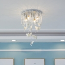 Contemporary Light Fixtures Beaded Chandelier Butterfly Flush Mount Crystal Chandelier in White