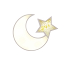 Unique Contempoary LED Moon and Star Kids Room Flush Mount Ceiling Light Ultra-Thick