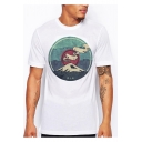 Chinese Mountain Printed Round Neck Short Sleeve Graphic Tee