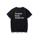 FEMALE Letter Printed Round Neck Short Sleeve T-Shirt