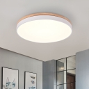 Wood Decoration LED Ceiling Flush Light  Metal LED Flush Mount Lighting With Netural Light