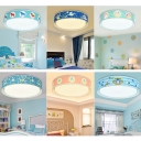 Cartoon Animal Pattern Flushmount Boys Girls Room Acrylic LED Ceiling Light in Warm/White