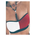 Chic Color Block Sleeveless Crop Bandeau