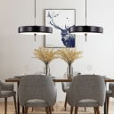 Creative Designers Lighting Modern Round LED Pendant Light L13.7inxW10.0inxH5.9in Glass Lampshade Circle Hanging Pendant Lamp in Black/White/Blue