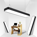 Modern Lighting Acrylic Lampshade LED Large Pendant Light Rectangular Led Chandelier in Black, 48