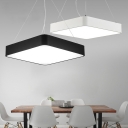 Modern Square Led Acrylic Pendant Lights High Performance 18W-30W Cube Led Chandelier Cord Adjustable 13.7