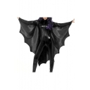 Bat Cosplay Plain Long Sleeve High Neck Skinny Jumpsuit