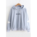 WHAT HAPPEN Embroidered Long Sleeve Applique Leisure Hoodie