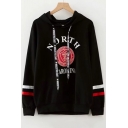 NORTH Letter Graphic Printed Long Sleeve Sports Hoodie