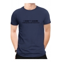 I DON'T SNORE Letter Printed Round Neck Short Sleeve Tee