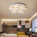 Nordic Style Star Accent LED Flushmount Ceiling Light for Living Room 16