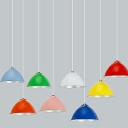 Industrial Contemporary Hanging Lamp with Dome Shade, Multi-color Options, 15.7''