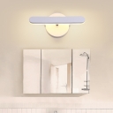 Nordic Style Bathroom Vanity Light Head Rotative 6W Led Wall Light in Matte White Iron Led Linear Sconce for Makeup Mirror Dresser Wac Lighting