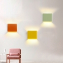 Macaroon Style Orange/Yellow/Green Square Led Wall Sconce for Hallway Corridor