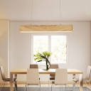 Modern Art Decor Design Wood Ultra-thin Led Linear Strip  Suspended Led Lights for Dining Room
