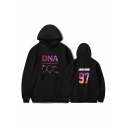 DNA Letter Graphic Printed Long Sleeve Unisex Hoodie
