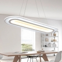 Minimalist Contemporary Led Acrylic Light Guide Plate 28W-92W Led Suspended Island Chandelier for Kitchen, Office, Study Room, Studio