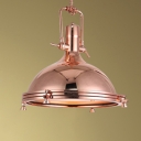 Shiny Copper Finish 15.75 Inch Wide Ceiling Pendant Light with Metal Dome Shade for Restaurant