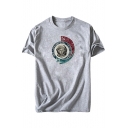 Astronaut Graphic Printed Round Neck Short Sleeve T-Shirt