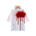 3D Blood Printed Short Sleeve Hooded T-Shirt