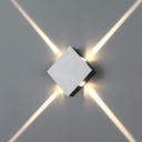 Contemporary Waterproof Silver 1W/2W/4W Led Directional Wall Sconce Square Wall Light for Hallway Gallery Porch 3 Size for Option