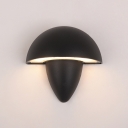 Die-Cast 6W 85lm LED Warm White Light Black Mushroom Shaped Led Wall Sconce Exterior Lighting for Garage Corridor Stairs Villa Porch