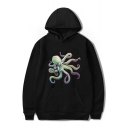 Leisure Octopus Printed Long Sleeve Casual Hoodie