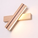 Modern Beech Wood Swivel LED Wall Lighting 9.45