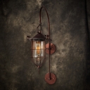 Antique Copper Ambient Lighting Indoor Lantern Style LED Wall Sconce