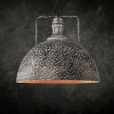 Industrial Antique White Finish Dome Shade Pendant Light with Adjustable Chain