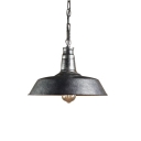 Retro Style 1 Light Industrial Barn Shade Ceiling Pendant Light in Dark Weathered Zinc Finish 10/14/18 Inch Wide