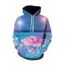 New Fashion 3D Rose Pattern Long Sleeve Casual Loose Hoodie
