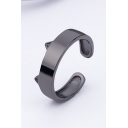 Cool Cat Pattern Plain Adjustable Couple's Ring for Man
