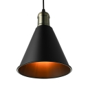 Black Finish Conical Metal Shade Mini 1-Light Pendant Fixture in Simple Style