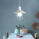 Nautical Style 1 Light 10 Inches Wide Pendant Light with Metal Shade, White