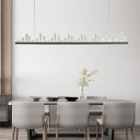 Black Metal LED Linear Chandelier 47.24