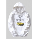 Fashion Long Sleeve Letter I SURVIVED MY TRIP TO NYC Printed Leisure Unisex Hoodie