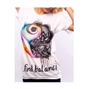 FIND BALANCE Letter Painting Print Round Neck Short Sleeve T-Shirt