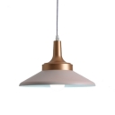 Nordic Single Light Source Hanging Light with Metal Flared Round Shade for Cafe Restaurant