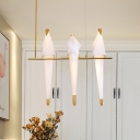 Indoor Decorative Lights Modern Birde LED Chandelier 3 Heads Gold LED Linear Hanging Light for Restaurant Cafe AC100-240V