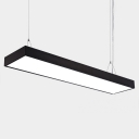 Black Linear LED Fixture 20/30/40W High Bright Aluminum LED Rectangular Hanging Lights 23.62