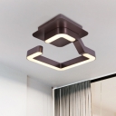  Dining Room Kitchen Bedroom LED Geometric Ceiling Lights 9W-36W 1/2/3/4 Lights Brown Ceiling Fixture in Modern Style