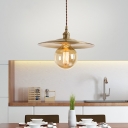 Shallow Flared Shade Single-Bulb Ceiling Pendant for Restaurant