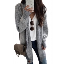 Casual Plaid Stand Collar Long Sleeve Open Front Cardigan