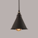 Single-Bulb Ceiling Pendant Industrial Style Vintage Black with Conical Shade