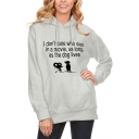I DON'T CARE WHO DIES Letter Dog Print Long Sleeve Casual Hoodie