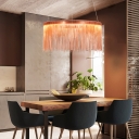 Rose Gold Fringe Pendant Light Post Modern Aluminum 1 Tier/2 Tier/3 Tier Designer Metal LED Chandelier for Stores Foyer Hotel Staircase