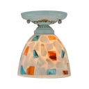 Colorful Shell Shade Tiffany Semi Flush Mount for Hallway Foyer, Handmade, 3 Designs for Choice