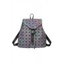 Fashion Geometric Buckle Straps Backpack School Bag